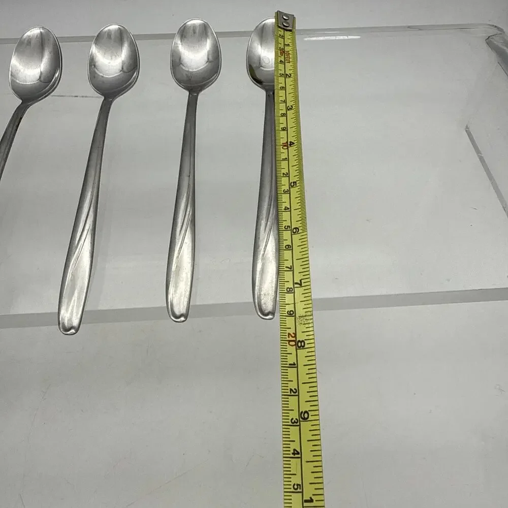 Lot Of 6 Oneida OH295 Stainless Ice Tea Sundae Spoons, England